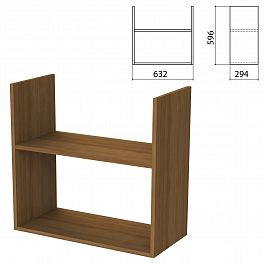 Полка навесная настенная "Бюджет", 632х294х596 мм, орех французский, 402668-190 - Фото предпросмотра