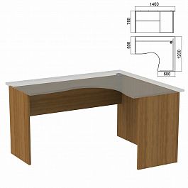 Стол компактный ЧАСТЬ 2 "Арго", 1400х1200х760 мм, правый, орех - Фото предпросмотра