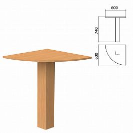 Стол приставной угловой "Бюджет", 600х600х740 мм, груша ароза, 402664-336 - Фото предпросмотра