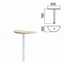 Стол приставной полукруг "Арго", 600х300 мм, БЕЗ ОПОРЫ, ясень шимо - Фото предпросмотра