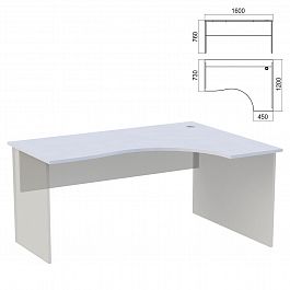 Стол эргономичный ЧАСТЬ 1 "Арго", 1600х1200х760 мм, правый, серый - Фото предпросмотра