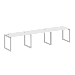 Metal System Quattro Р. ст. на 3 раб. места на О-образном м/к 50БО.СМ-3.2 Белый/Серый металл 3600*720*750 - Фото предпросмотра