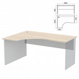 Стол эргономичный ЧАСТЬ 1 "Арго", 1600х1200х760 мм, левый, ясень шимо - Фото предпросмотра