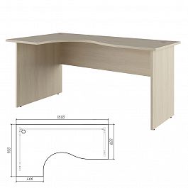 Стол эргономичный левый Trend 160x90x75 светлый дуб - Фото предпросмотра