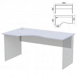 Стол эргономичный ЧАСТЬ 1 "Арго", 1600х900х760 мм, левый, серый - Фото предпросмотра