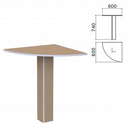 Стол приставной угловой "Бюджет", 600х600х740 мм, орех онтарио, 402664-160 - Фото предпросмотра