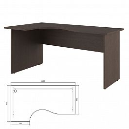 Стол эргономичный левый Trend 160x90x75 тёмный дуб - Фото предпросмотра