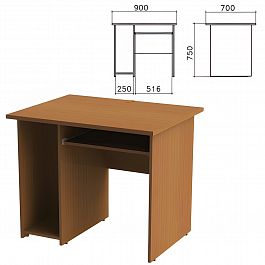 Стол компьютерный "Монолит", 900х700х750 мм, цвет орех гварнери, СМ15.3 - Фото предпросмотра