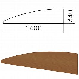 Экран - перегородка "Монолит", 1400х16х340 мм, БЕЗ ФУРНИТУРЫ (код 640237), орех гварнери, ЭМ21.3 - Фото предпросмотра