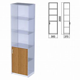 Шкаф полузакрытый ЧАСТЬ 2 "Арго", 560х370х2000 мм, дверь, 4 полки, орех - Фото предпросмотра