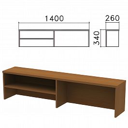 Надстройка для стола письменного "Монолит", 1400х260х340 мм, 1 полка, цвет орех гварнери, НМ38.3 - Фото предпросмотра