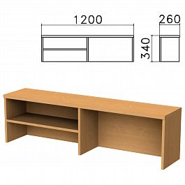 Надстройка для стола письменного "Монолит", 1200х260х340 мм, 1 полка, цвет бук бавария, НМ37.1 - Фото предпросмотра