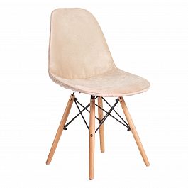 Чехол Е02 на стул Eames, уплотненный велюр бежевый - Фото предпросмотра