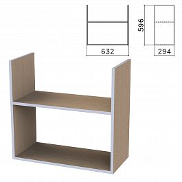 Полка навесная настенная "Бюджет", 632х294х596 мм, орех онтарио, 402668-160 - Фото предпросмотра