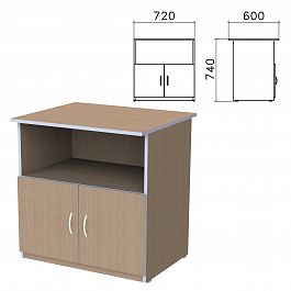 Тумба для оргтехники "Бюджет", 720х600х740 мм, 2 двери, орех онтарио, 402658-160 - Фото предпросмотра