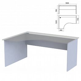 Стол эргономичный ЧАСТЬ 2 "Арго", 1600х1200х760 мм, левый/правый, серый - Фото предпросмотра