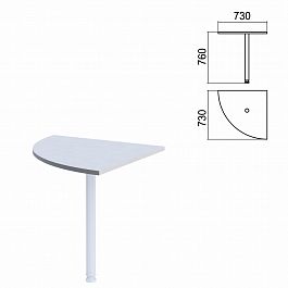 Стол приставной угловой "Арго", 730х730 мм, БЕЗ ОПОРЫ, серый - Фото предпросмотра