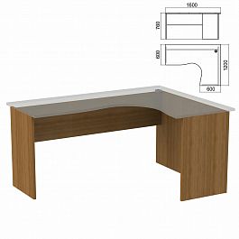 Стол компактный ЧАСТЬ 2 "Арго", 1600х1200х760 мм, правый, орех - Фото предпросмотра