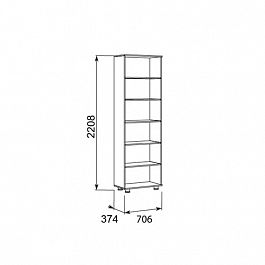 Шкаф-стеллаж "Премьер" №2 - Фото предпросмотра
